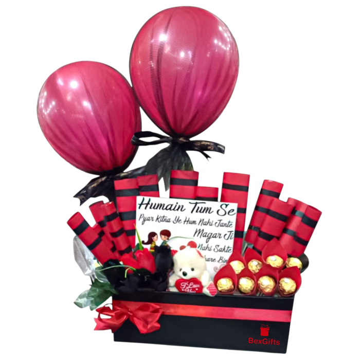 You’re Mine Love Hamper Deluxe Chocolate & Rose Romance Box