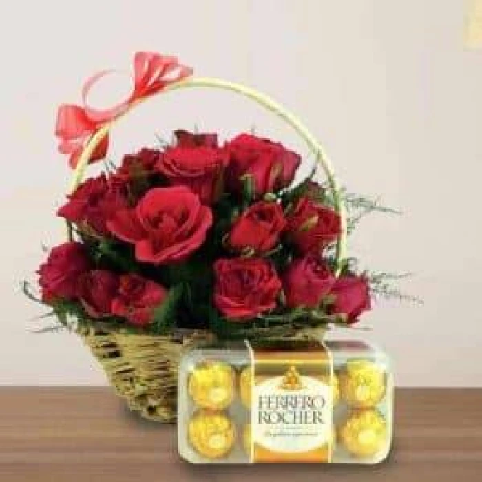 Ferrero Chocolate Rocher & Roses Gift Basket