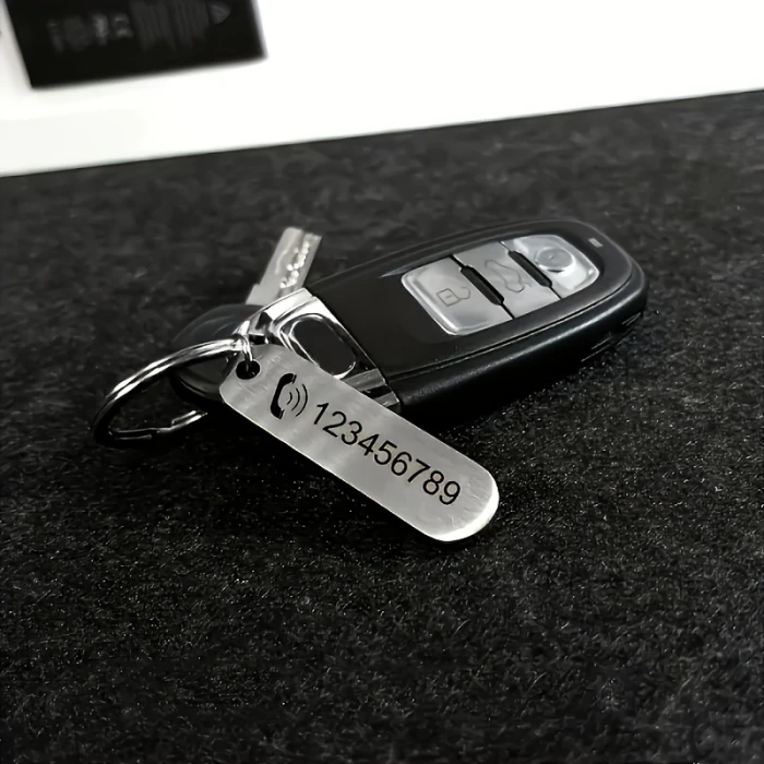 Custom Engraved Titanium Alloy Keychain Dual-Sided Name & Phone Tag cover image 5