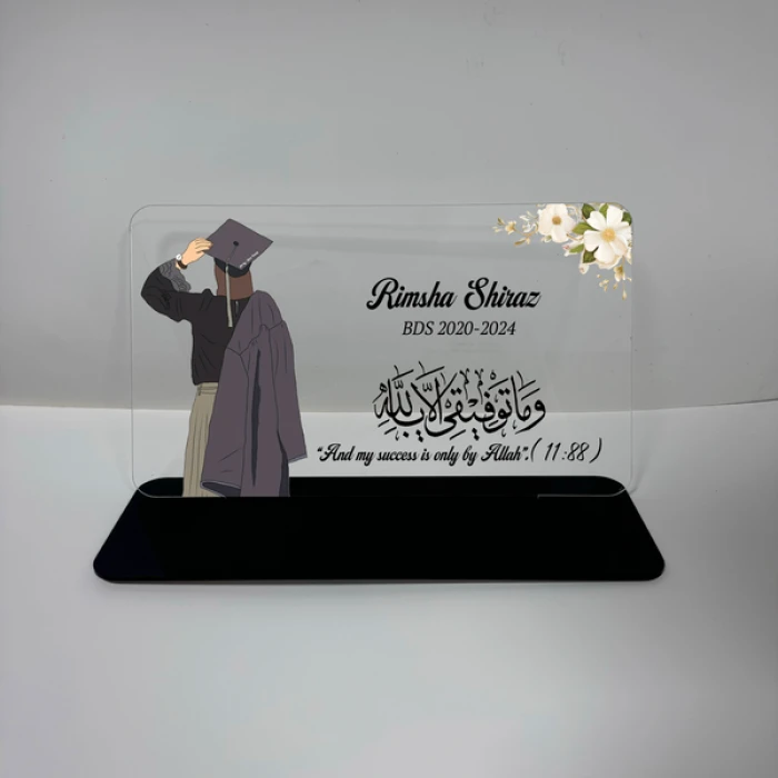 She’s Got the Cap & Gown Personalized Acrylic Graduation Plaque