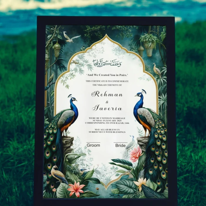 Elegant Custom Nikkah Certificate with Frame cover image 1