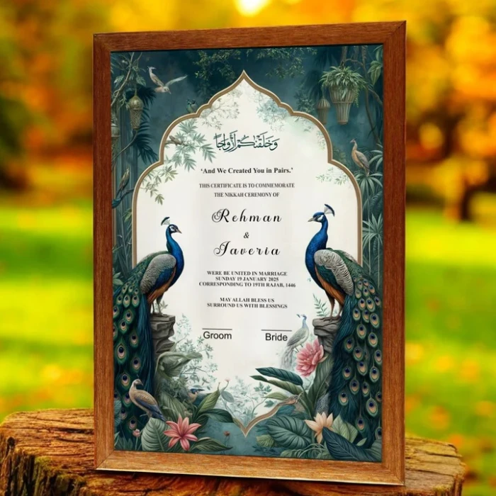 Elegant Custom Nikkah Certificate with Frame cover image 2