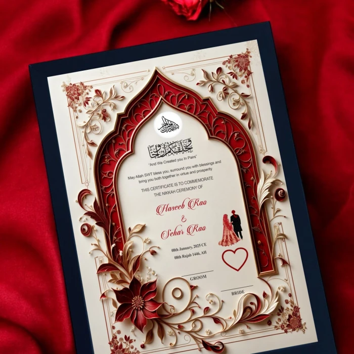 Nikkah Certificate Fully Custom with Stylish Frame
