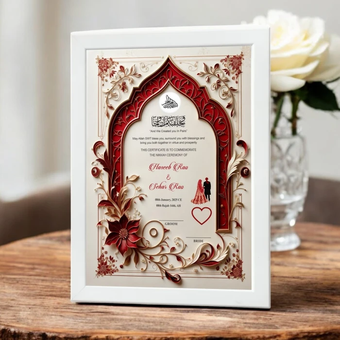 Nikkah Certificate Fully Custom with Stylish Frame cover image 3