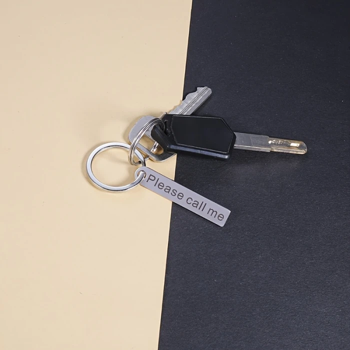 Customizable Stainless Steel Keychain Personalized Name & Phone Tag cover image 6