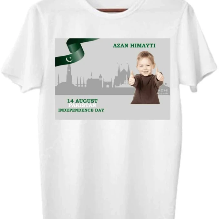 Customized 14 August T-Shirt with Your Photo & Name
