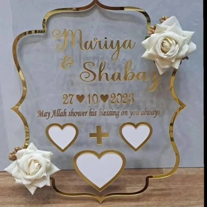 Customizable Nikah Thumb Board Elegant Acrylic Wedding Unique Design