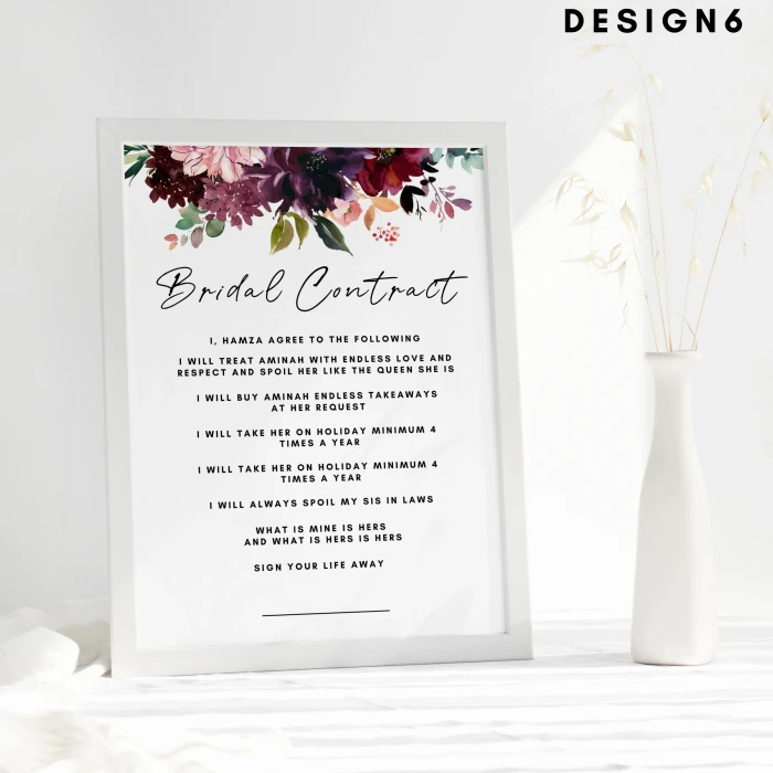 Bridal & Wedding Contract Simple Design