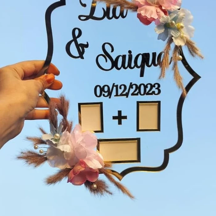 Personalized Golden-Acrylic Couple Thumb Impression Plaque