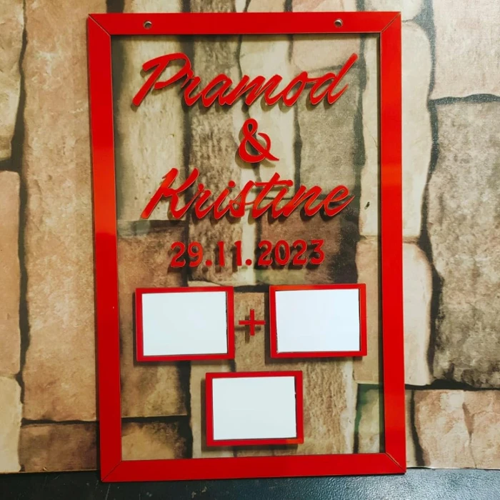 Personalized Golden Acrylic Couple Thumb Impression Plaque Wedding & Anniversary