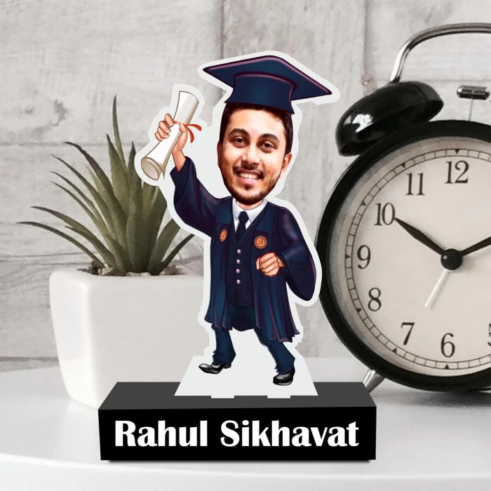 Graduation Black Tabletop Photo Frame with Tassel Holder Displays Photo