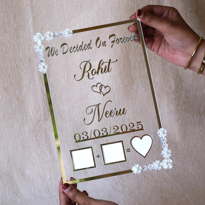 Personalized Silver Acrylic Wedding Thumbprint Frame
