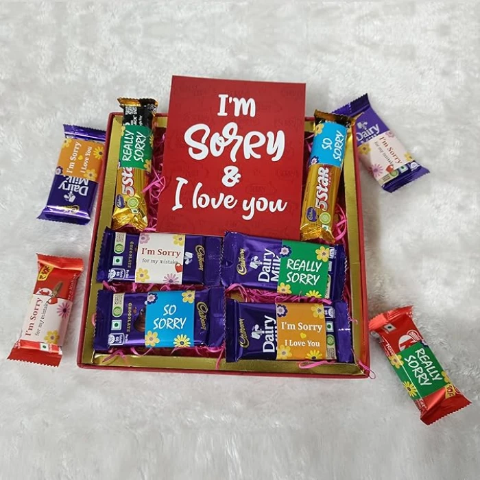 “I’m Sorry” Chocolate Gift Box – 200 g Assortment with Greeting Card