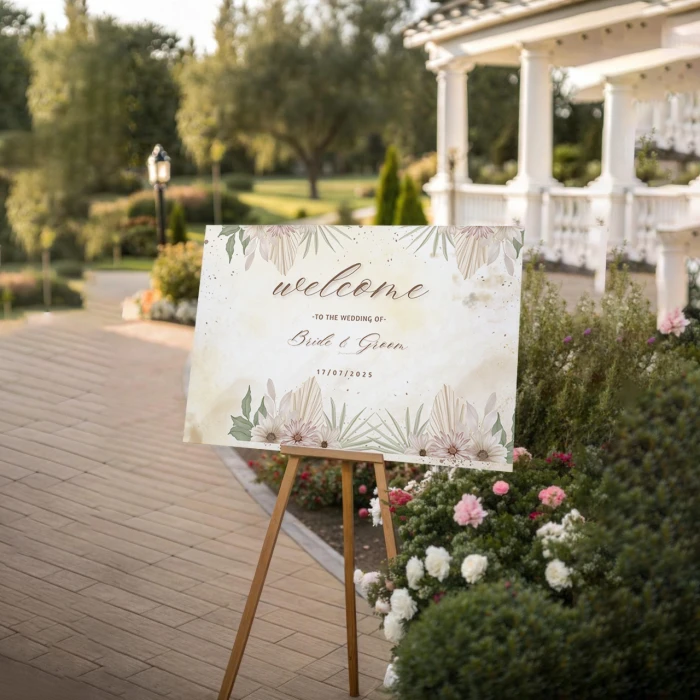Wedding Welcome Board in Painting Style Artistic Custom Signs