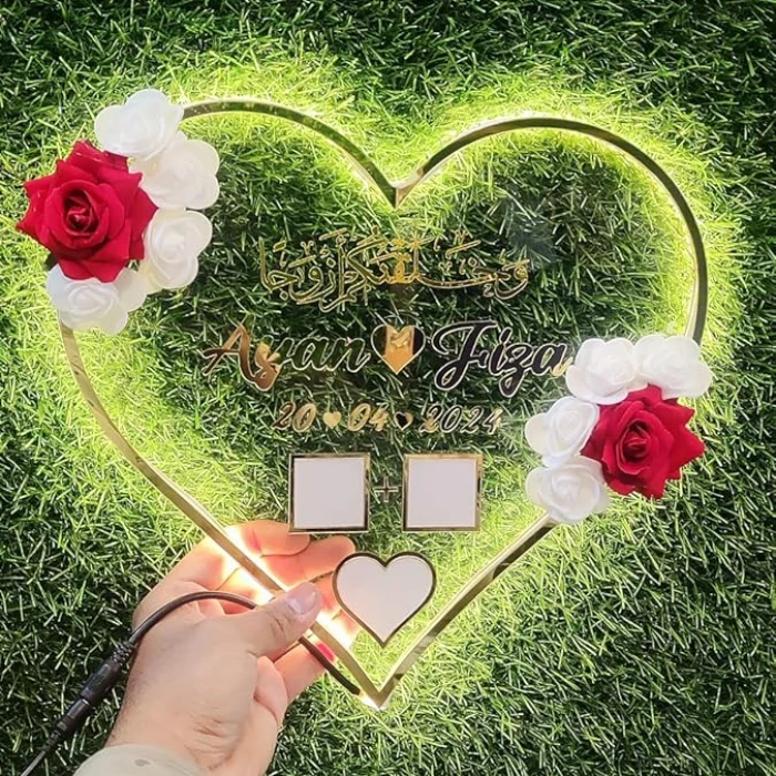 Personalized Golden Acrylic Couple Thumb Impression Plaque