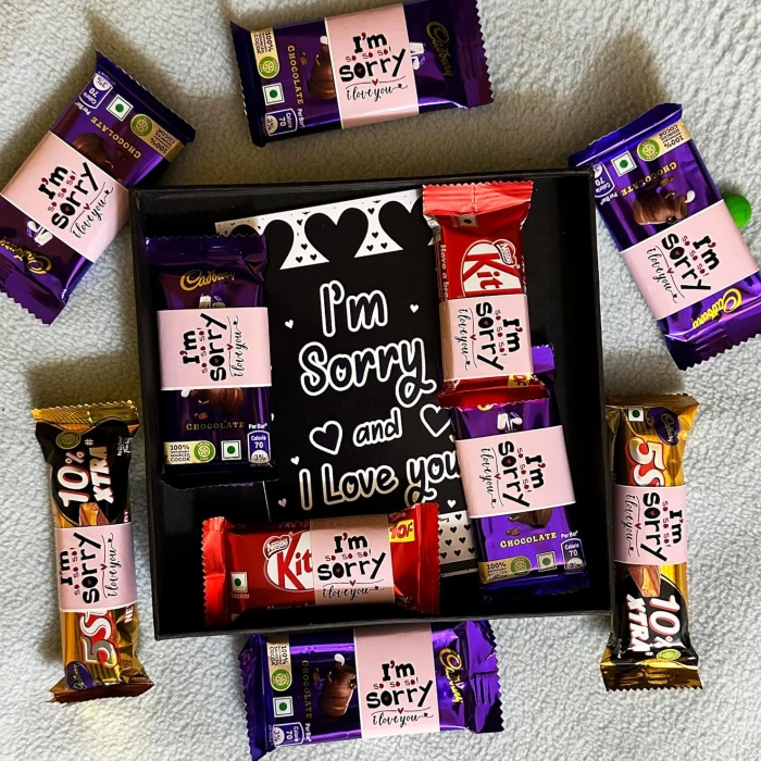 I’m Sorry Chocolate Gift Box with Card Apology Gift for Girlfriend, Boyfriend, Spouse