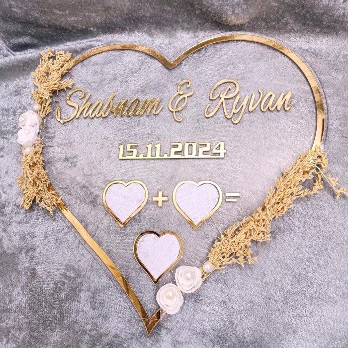 Customized Golden Acrylic Nikkah Frame