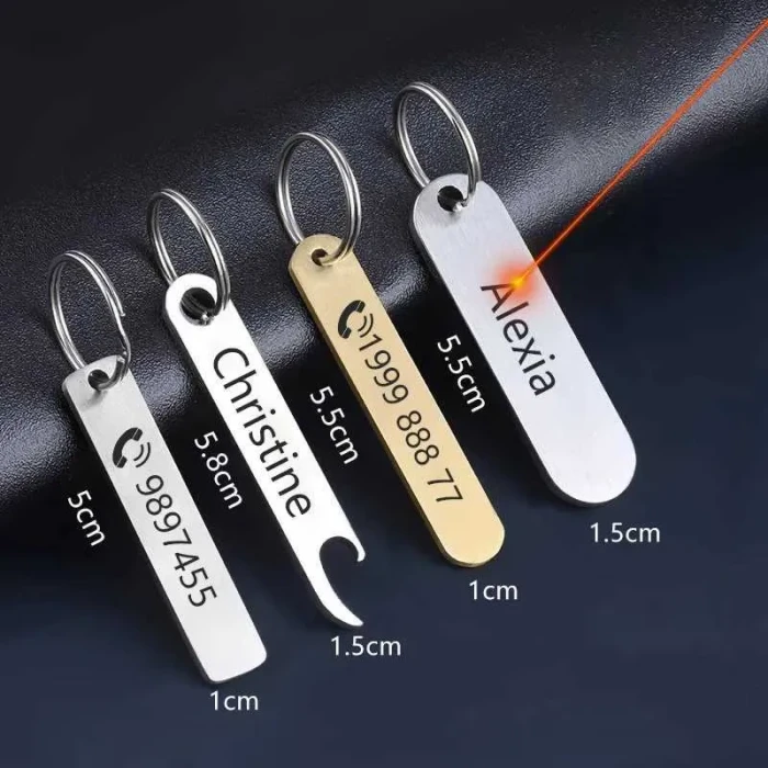Keychain with Custom Phone Number Personalized Anti Lost Contact Tag