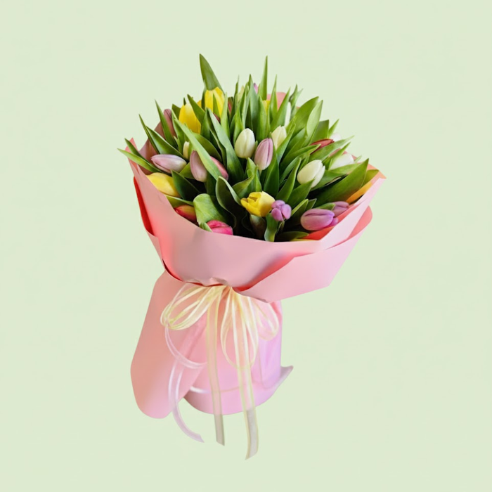 Tulip Bouquet Vibrant Mixed Colour Tulips