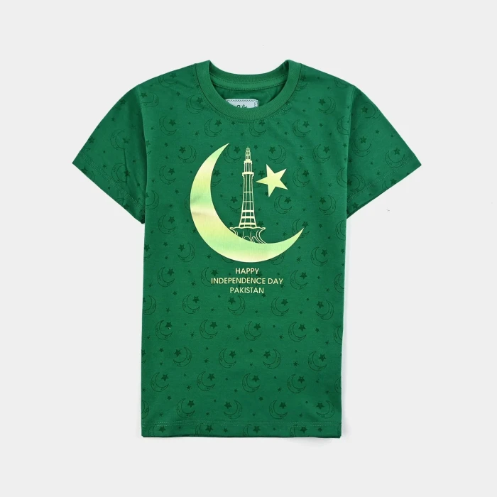 Boys Poly Cotton Jersey Short Sleeve T-Shirt Sitaro Se Aage (Joly Green)