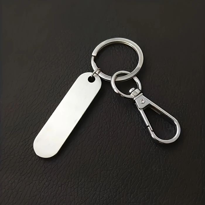 Custom Engraved Titanium Alloy Keychain Dual-Sided Name & Phone Tag cover image 3