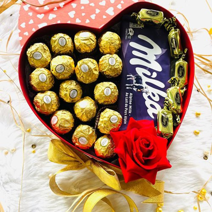 Amazing Chocolate Collection with heart shaped gift box