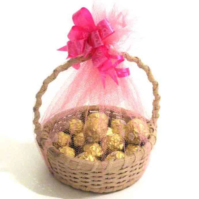 Ferrero Rocher Basket Piece Premium Hazelnut Chocolate Hamper