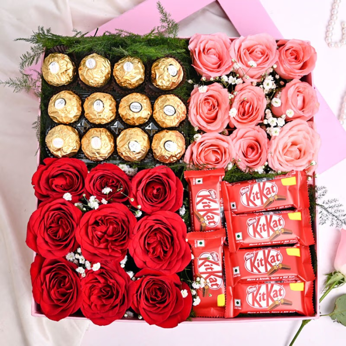 Cute Chocolate & Roses Combo