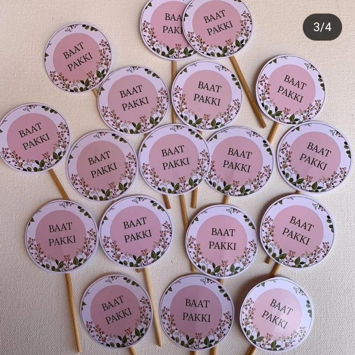 Customized Baat Pakki Toppers for Mithai Engagement Sweets cover image 2