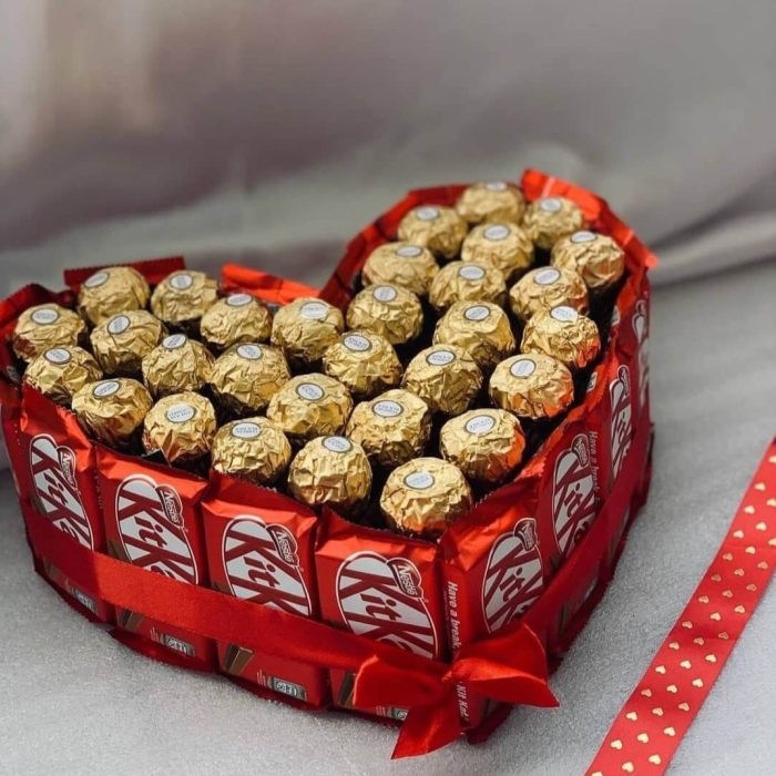 Floral Chocolate Heart Gift Box Floral Chocolate Heart Gift Box