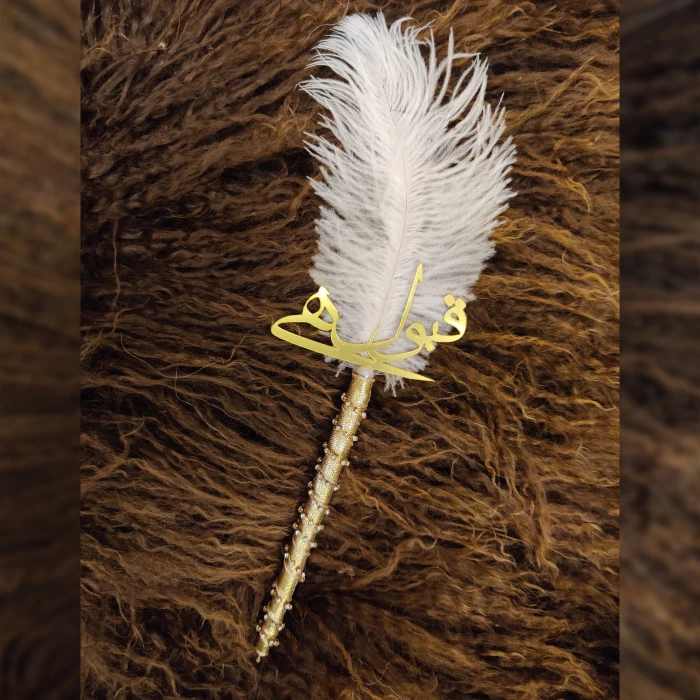 Qabool Hai Nikkah Pen Gold Glitter Lace Design