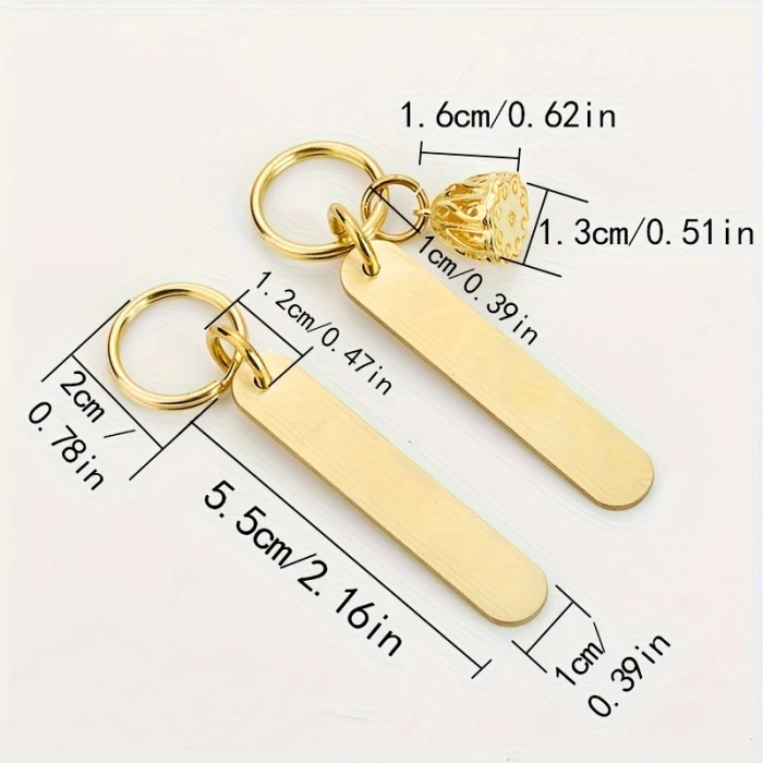 Custom Brass Phone Number Keychain  Personalized Anti Lost Tag for Car Keys Simple Keychain for Men & Women cover image 5