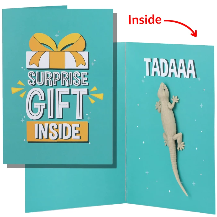 Prank Lizard Greeting Card Funny Gift for Friend, Boyfriend, Girlfriend, or Sibling