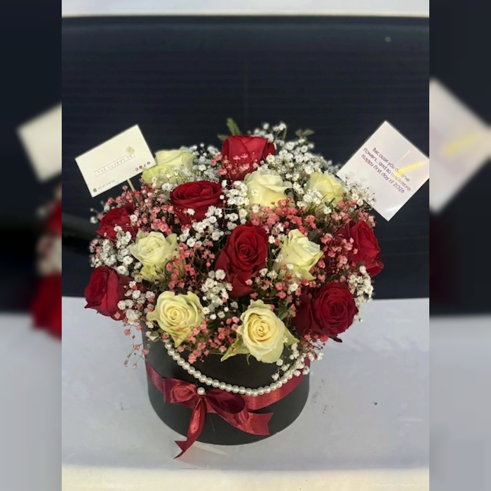 Midnight Elegance Rose Box Happy New Year Flower Gift Pakistan