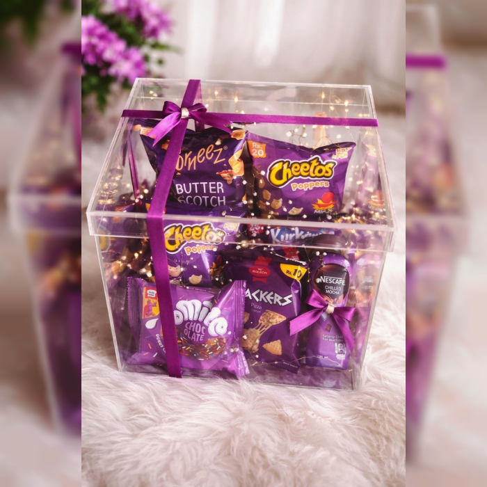 Purple Snack Gift Box Acrylic Snack Surprise Box