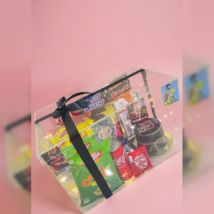 Customized Celebration Box with Snacks & Cake Premium Gift Box