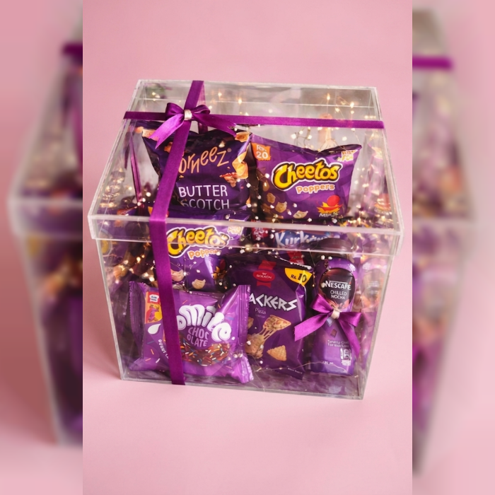 Purple Snack Gift Box Acrylic Snack Surprise Box