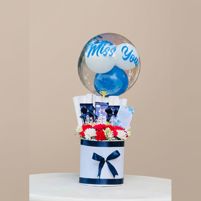 Miss You Gift Box Chocolate & Flower Surprise Gift Box