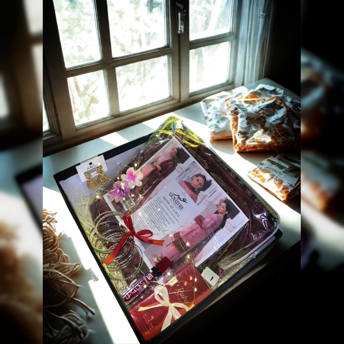 Glam & Grace Gift Box Lawn Suit & Perfume Gift for Her