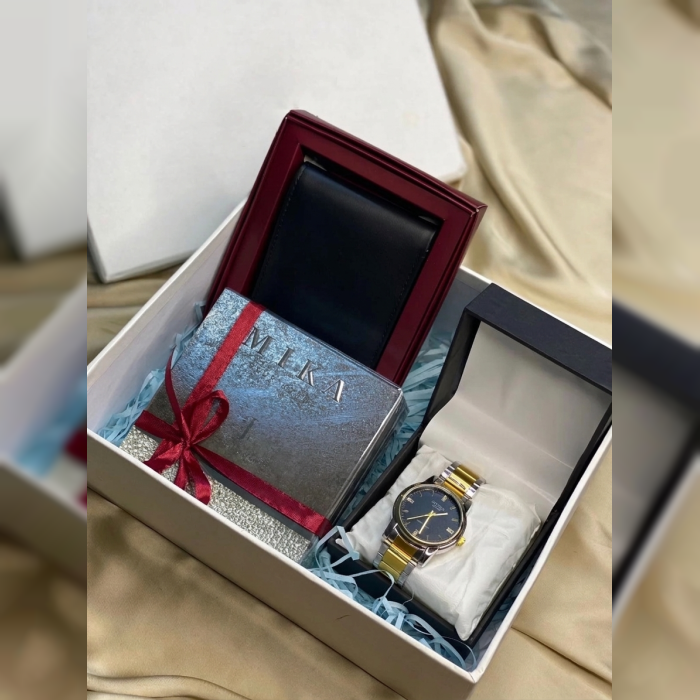 Iconic Trio Set Watch, Wallet & Perfume Gift for Him