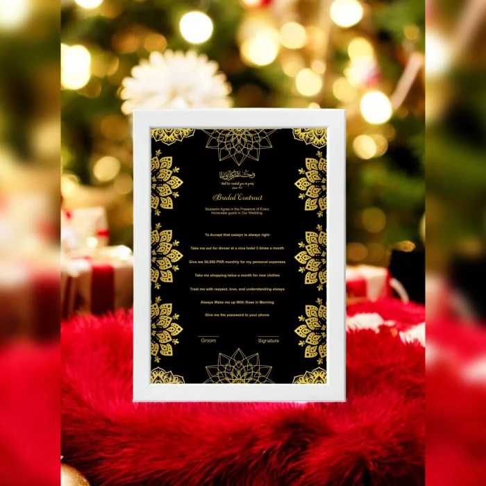 Golden Maple Bridal Contract Elegant Wedding Agreement