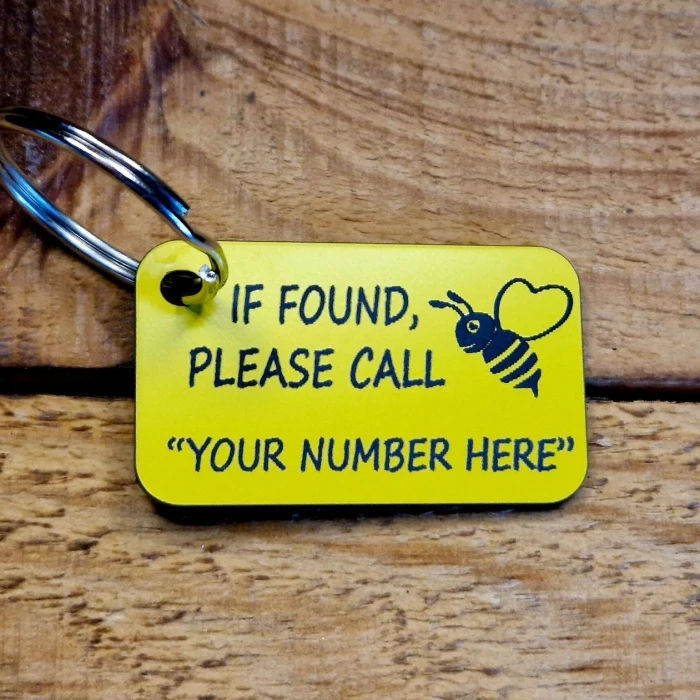Metal “If Found Please Call” Key Ring Chain – Personalized Lost & Found Tag