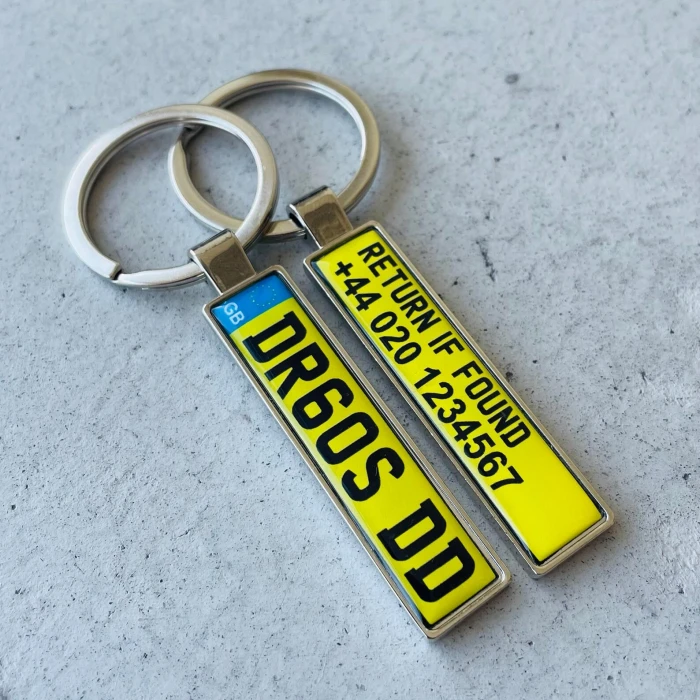 Custom Double-Sided Number Plate Keyring