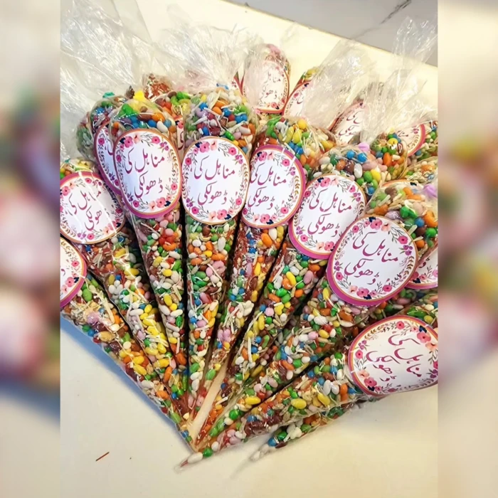 dholki Favor Cone Giveaways Elegant Confetti & Favor Cones for Guests cover image 2