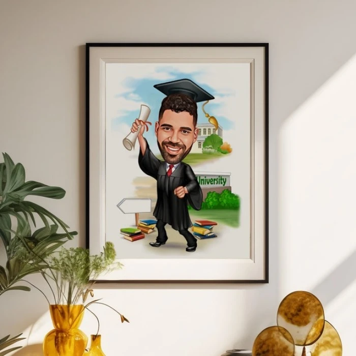 Custom Graduation Cartoon Portrait Personalized Digital Illustration from Your Photo cover image 2
