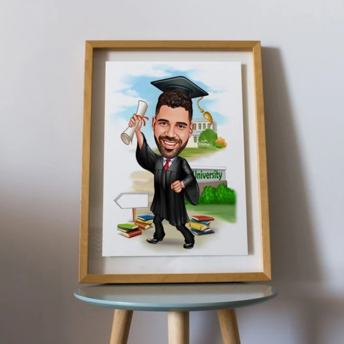 Custom Graduation Cartoon Portrait Personalized Digital Illustration from Your Photo cover image 8