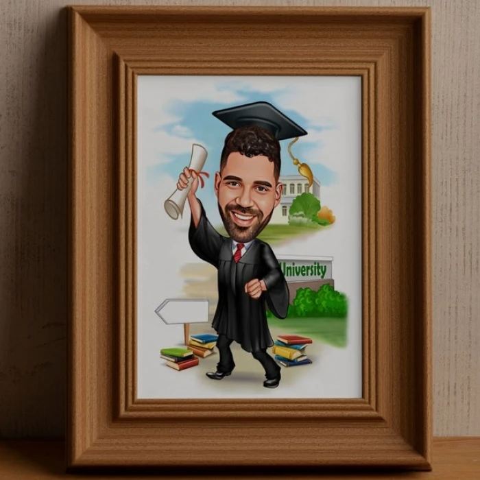 Custom Graduation Cartoon Portrait Personalized Digital Illustration from Your Photo cover image 9
