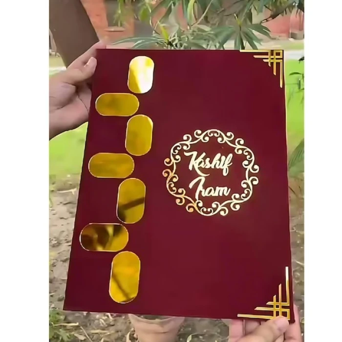 Personalized Nikah Islamic Certificate Folder – Velvet Thumbprint & Names Customization