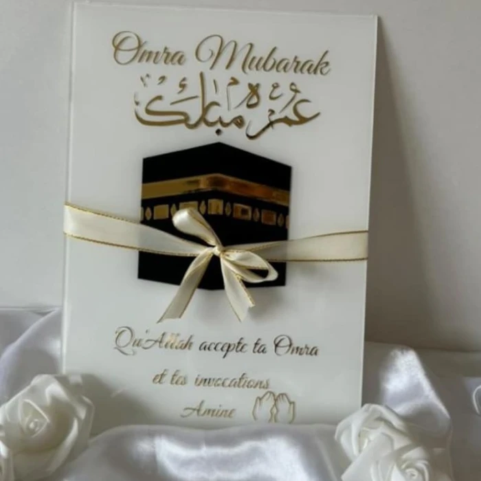 Customizable Omra Mubarak Plexiglass Frame A4 Personalized Islamic Gift