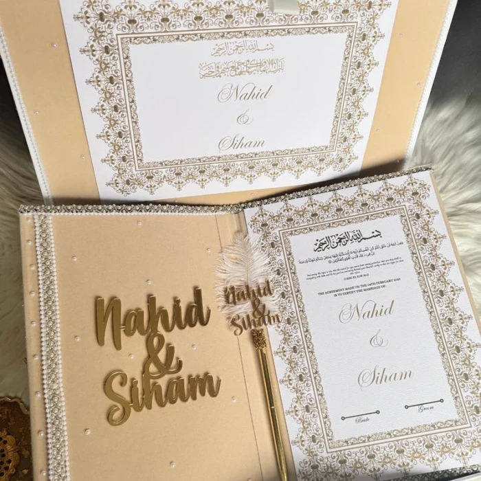 Premium Luxury Nikkah Folder Personalized Velvet Certificate